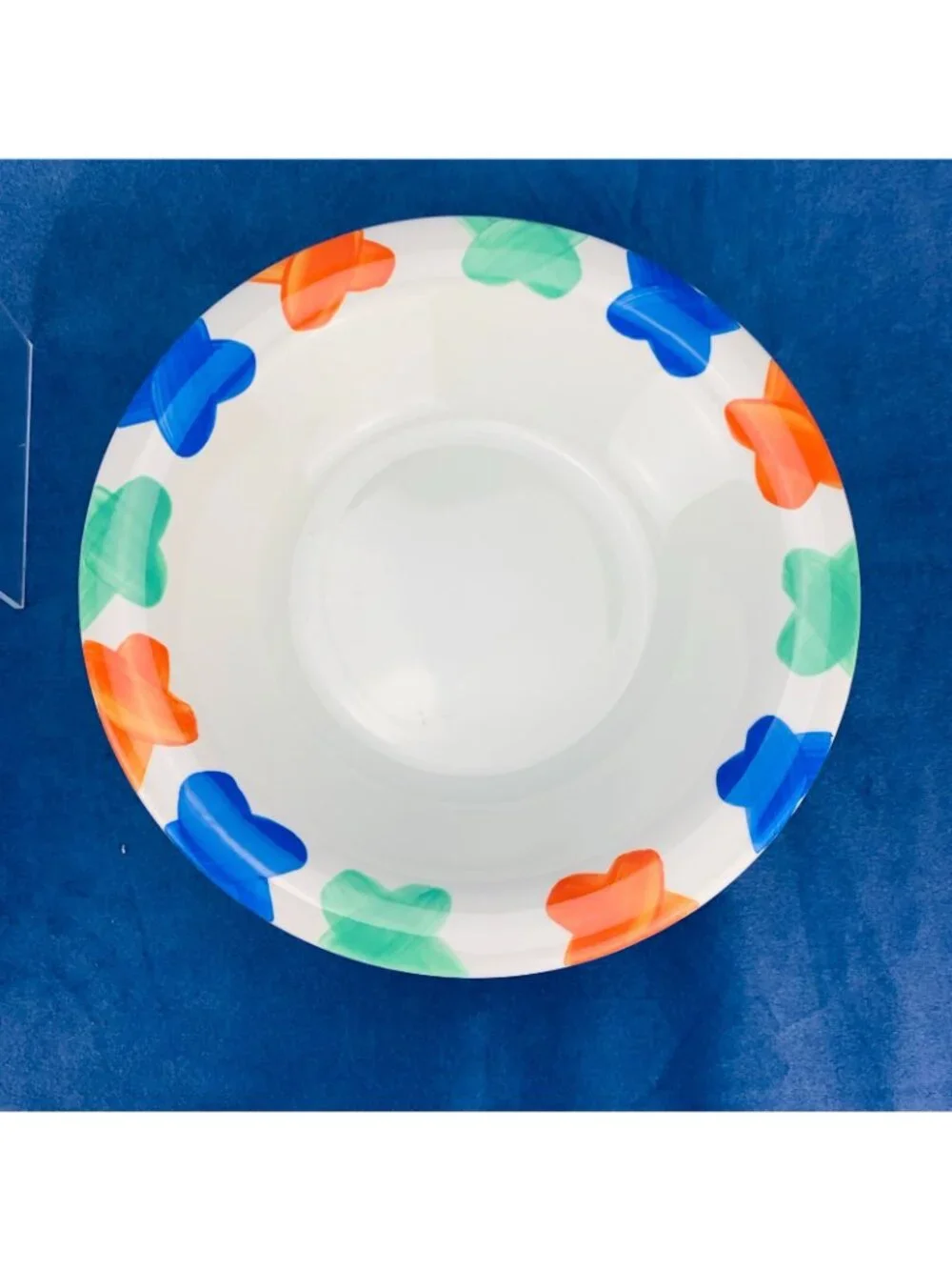 Pier 1 One Imports COLORED X Hand Painted Stoneware Italy Rim Soup Cereal Bowl 5